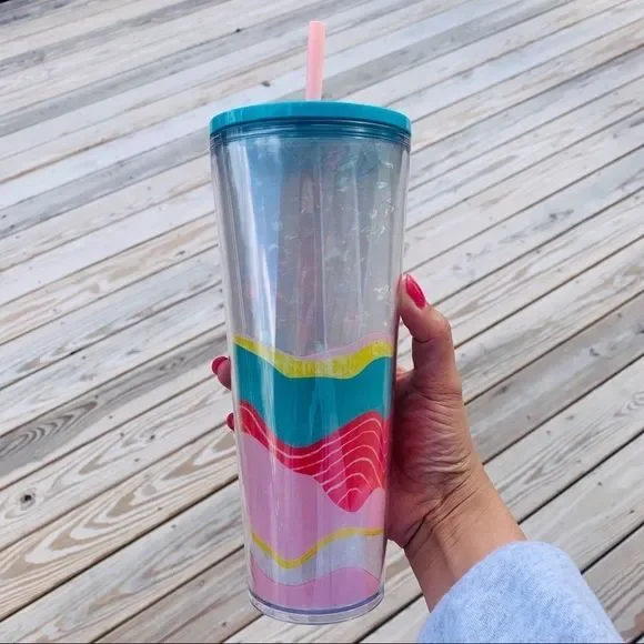 5/$100 Starbucks Spring 2020 Wavy Tumbler 24oz - Picture 4 of 6